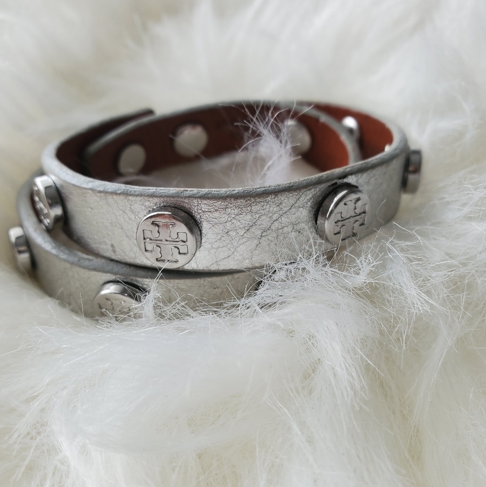 Silver doble grap Tory Burch bracelet